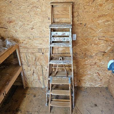 Three Wooden Step Ladders (S-JS)