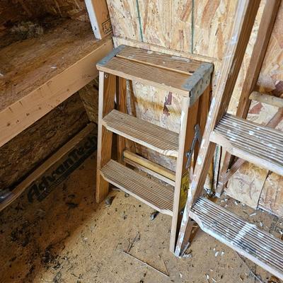 Three Wooden Step Ladders (S-JS)