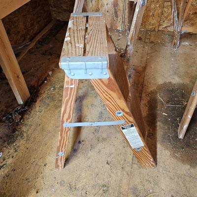 Three Wooden Step Ladders (S-JS)