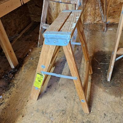 Three Wooden Step Ladders (S-JS)
