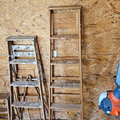 Three Wooden Step Ladders (S-JS)