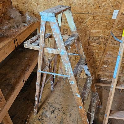 Three Wooden Step Ladders (S-JS)
