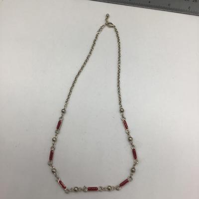 Red and silver necklace