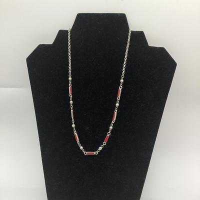 Red and silver necklace