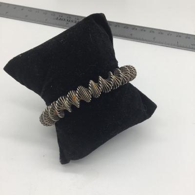Faux silver spiral bracelet