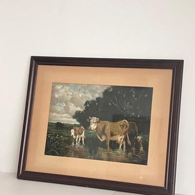 Cows in The Meadow by Edward S Siebert and more Framed Farm Art Prints (UCC-DZ)
