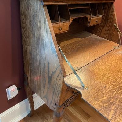 Magnificent Antique Tiger Oak Desk
