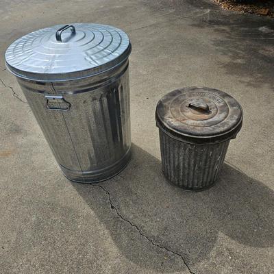 Two Metal Trashcans (G1-JS)