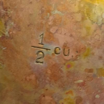 Set of Four Graduated Copper Measuring Cups