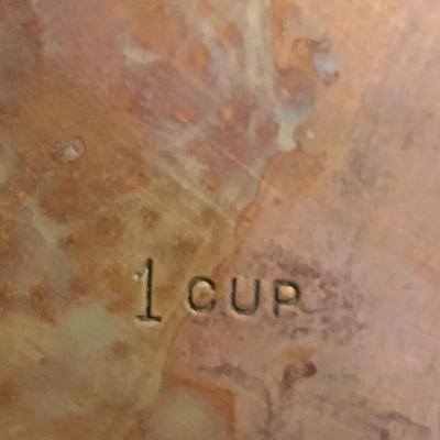 Set of Four Graduated Copper Measuring Cups