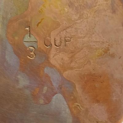 Set of Four Graduated Copper Measuring Cups