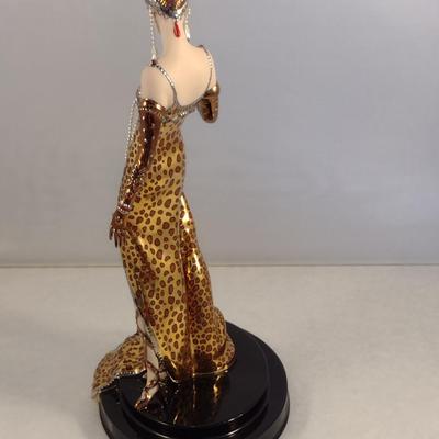 House of Erte Numbered, Limited Edition, Hand Painted Porcelain 'Ocelot' Art Deco Figurine- No. M3918