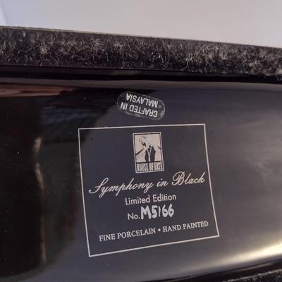 House of Erte Numbered, Limited Edition, Hand Painted Porcelain 'Symphony in Black' Art Deco Figurine- No. M5166