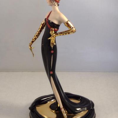House of Erte Numbered, Limited Edition, Hand Painted Porcelain 'Untamed Beauty' Art Deco Figurine- No. A2899