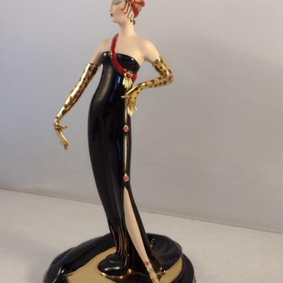 House of Erte Numbered, Limited Edition, Hand Painted Porcelain 'Untamed Beauty' Art Deco Figurine- No. A2899