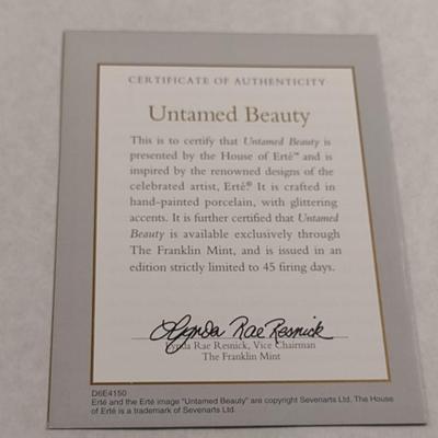 House of Erte Numbered, Limited Edition, Hand Painted Porcelain 'Untamed Beauty' Art Deco Figurine- No. A2899