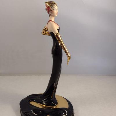 House of Erte Numbered, Limited Edition, Hand Painted Porcelain 'Untamed Beauty' Art Deco Figurine- No. A2899