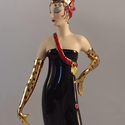 House of Erte Numbered, Limited Edition, Hand Painted Porcelain 'Untamed Beauty' Art Deco Figurine- No. A2899