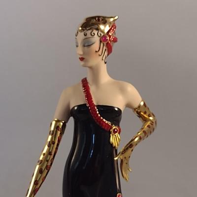 House of Erte Numbered, Limited Edition, Hand Painted Porcelain 'Untamed Beauty' Art Deco Figurine- No. A2899