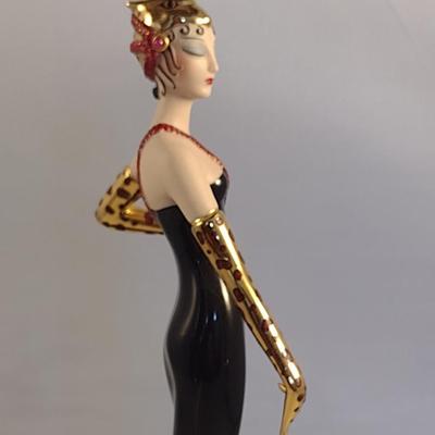 House of Erte Numbered, Limited Edition, Hand Painted Porcelain 'Untamed Beauty' Art Deco Figurine- No. A2899