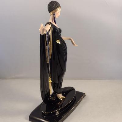 House of Erte Numbered, Limited Edition, Hand Painted Porcelain 'Glamour' Art Deco Figurine- No. 4035