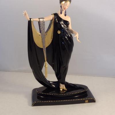 House of Erte Numbered, Limited Edition, Hand Painted Porcelain 'Glamour' Art Deco Figurine- No. 4035