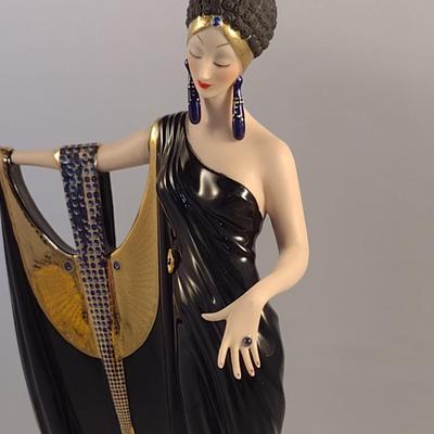 House of Erte Numbered, Limited Edition, Hand Painted Porcelain 'Glamour' Art Deco Figurine- No. 4035