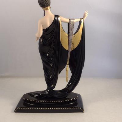 House of Erte Numbered, Limited Edition, Hand Painted Porcelain 'Glamour' Art Deco Figurine- No. 4035