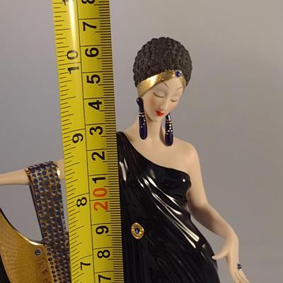 House of Erte Numbered, Limited Edition, Hand Painted Porcelain 'Glamour' Art Deco Figurine- No. 4035