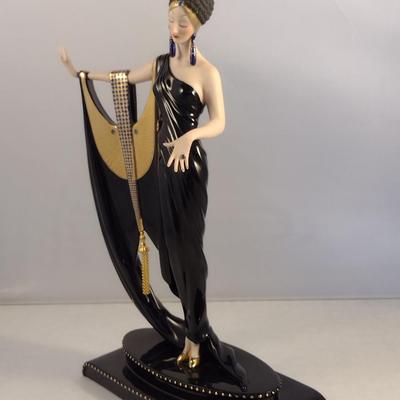 House of Erte Numbered, Limited Edition, Hand Painted Porcelain 'Glamour' Art Deco Figurine- No. 4035
