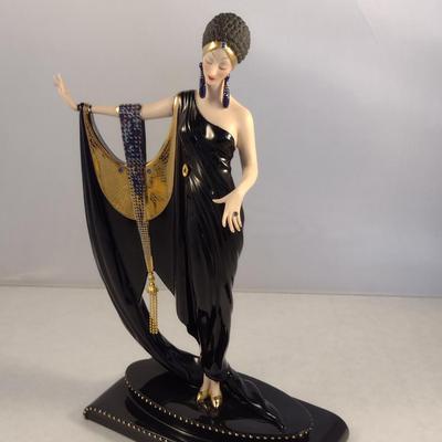 House of Erte Numbered, Limited Edition, Hand Painted Porcelain 'Glamour' Art Deco Figurine- No. 4035
