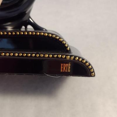 House of Erte Numbered, Limited Edition, Hand Painted Porcelain 'Pearls and Emeralds' Art Deco Figurine- No. 2716