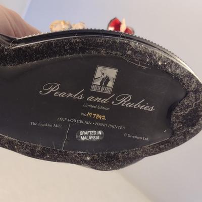 House of Erte Numbered, Limited Edition, Hand Painted Porcelain 'Pearls and Rubies' Art Deco Figurine- No. M7892