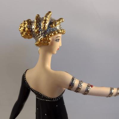 House of Erte Numbered, Limited Edition, Hand Painted Porcelain 'Pearls and Rubies' Art Deco Figurine- No. M7892