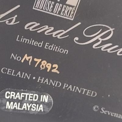 House of Erte Numbered, Limited Edition, Hand Painted Porcelain 'Pearls and Rubies' Art Deco Figurine- No. M7892