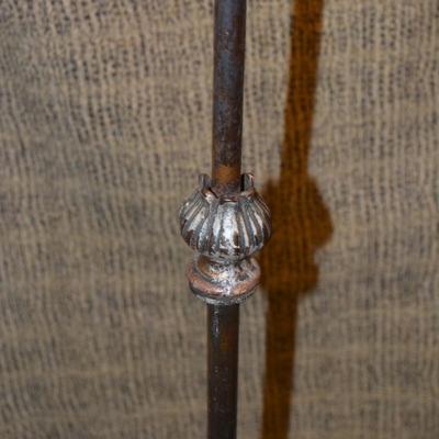 Vintage Wrought Iron Rose Stem Goose Neck Lamp 74