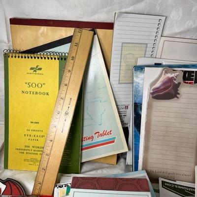 Vintage paper notebooks , pads, stationary