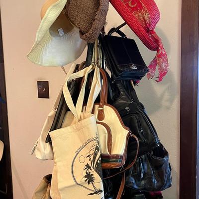 Purses, Bags, Hats and Rack