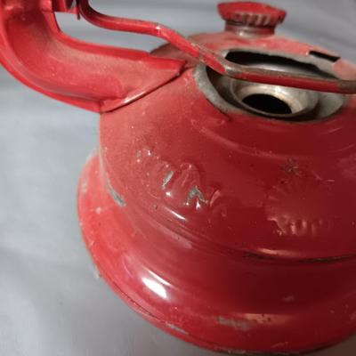 DIETZ NO 2 BLIZZARD AND A RED LANTERN OIL LAMPS