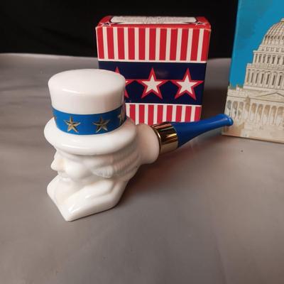 VINTAGE AVON UNCLE SAM PIPE AND THE CAPITAL BOTTLES