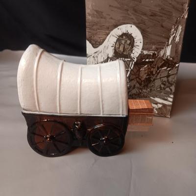 VINTAGE AVON COVERED WAGON, LANTERN AND MARINE TELESCOPE