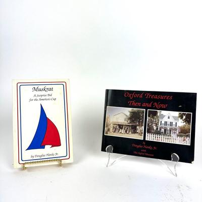 1128 Two Signed Douglas Hanks Jr. Paperback Books Muskrat, Oxford Then and Now