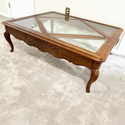THOMASVILLE ~ Solid Wood Glass Top Coffee Table