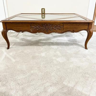 THOMASVILLE ~ Solid Wood Glass Top Coffee Table
