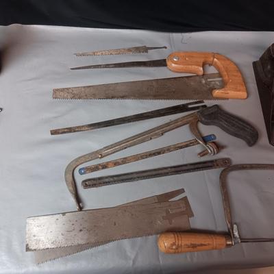 WOOD PLANE, HAND SAWS AND EXTRA BLADES