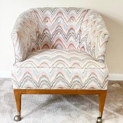 Vtg. MCM Pastel Tufted Accent Chair