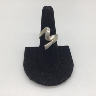 925 Sterling Silver Vintage Zig-Zag Modernist Ring