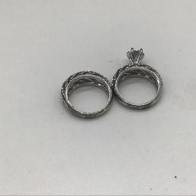 Shiny silver two piece ring