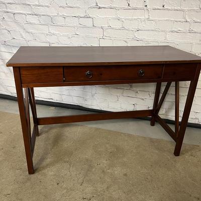 Wooden Desk with Drawers and Angled Legs