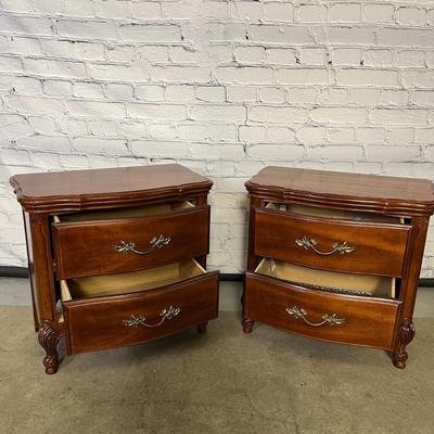 Set of 2 Wooden Night Stands with Drawers (more of set in lot 8, 23 & 25)